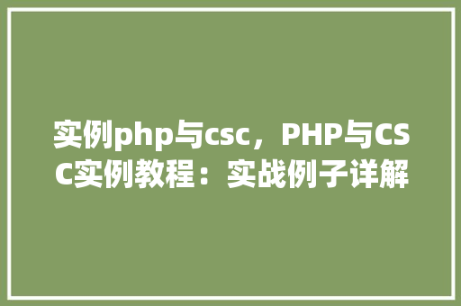 实例php与csc，PHP与CSC实例教程：实战例子详解