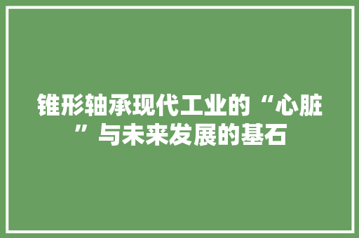 锥形轴承现代工业的“心脏”与未来发展的基石