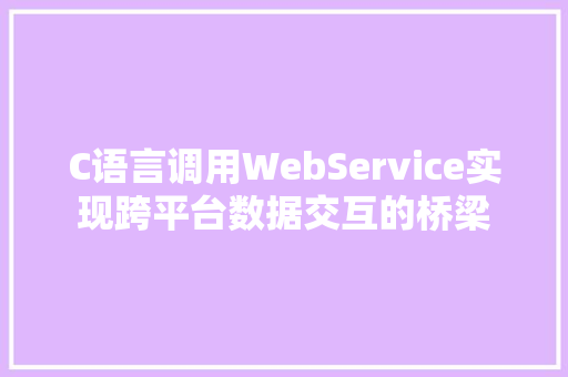 C语言调用WebService实现跨平台数据交互的桥梁