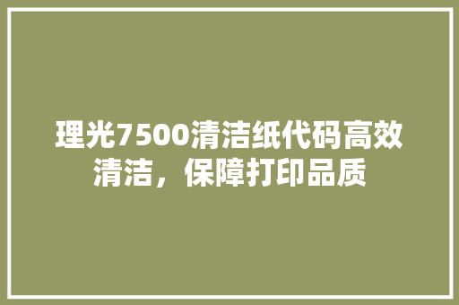 理光7500清洁纸代码高效清洁，保障打印品质