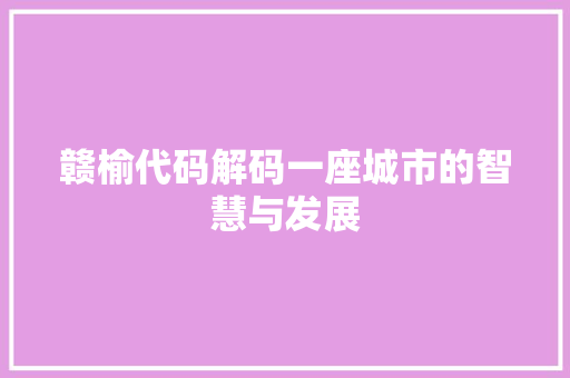 赣榆代码解码一座城市的智慧与发展