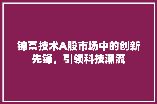 锦富技术A股市场中的创新先锋，引领科技潮流