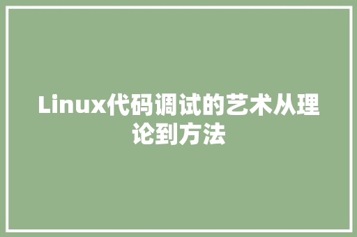 Linux代码调试的艺术从理论到方法