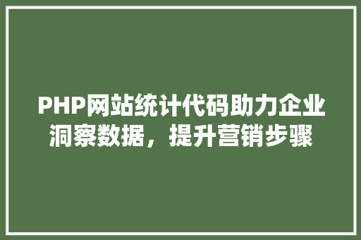 PHP网站统计代码助力企业洞察数据，提升营销步骤