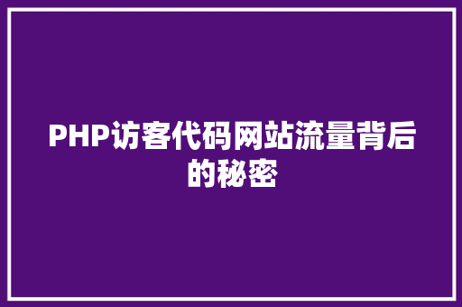 PHP访客代码网站流量背后的秘密