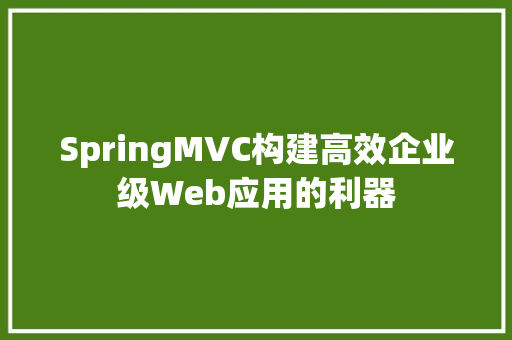 SpringMVC构建高效企业级Web应用的利器