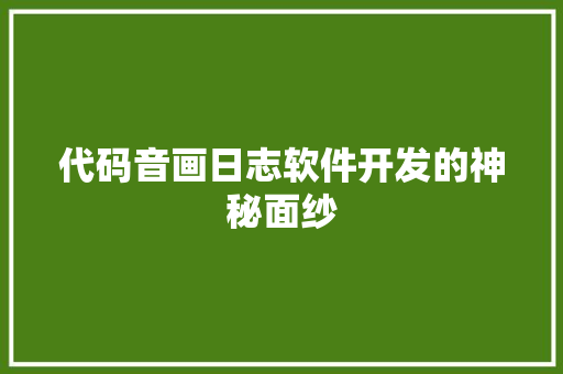 代码音画日志软件开发的神秘面纱