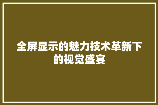 全屏显示的魅力技术革新下的视觉盛宴