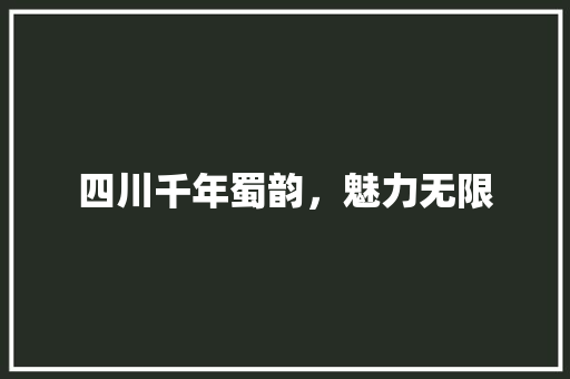 四川千年蜀韵，魅力无限