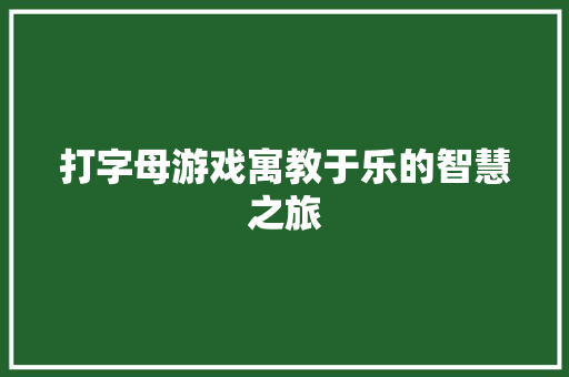 打字母游戏寓教于乐的智慧之旅