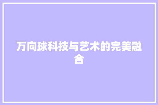 万向球科技与艺术的完美融合