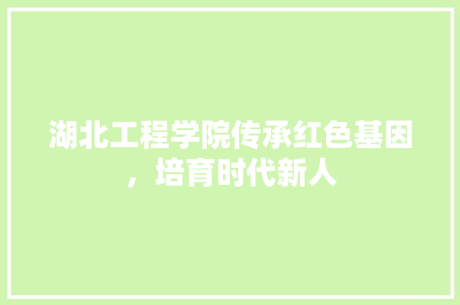 湖北工程学院传承红色基因，培育时代新人