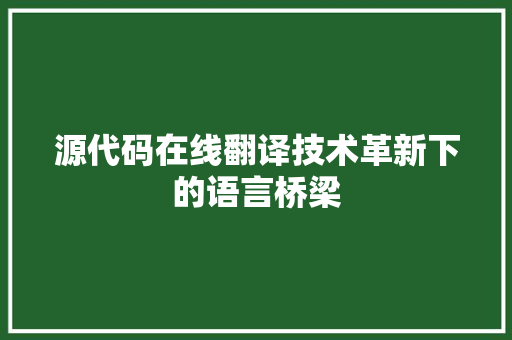 源代码在线翻译技术革新下的语言桥梁