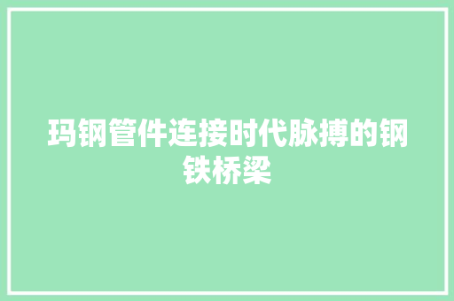 玛钢管件连接时代脉搏的钢铁桥梁