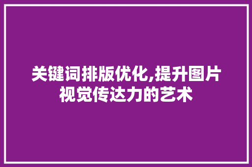 关键词排版优化,提升图片视觉传达力的艺术